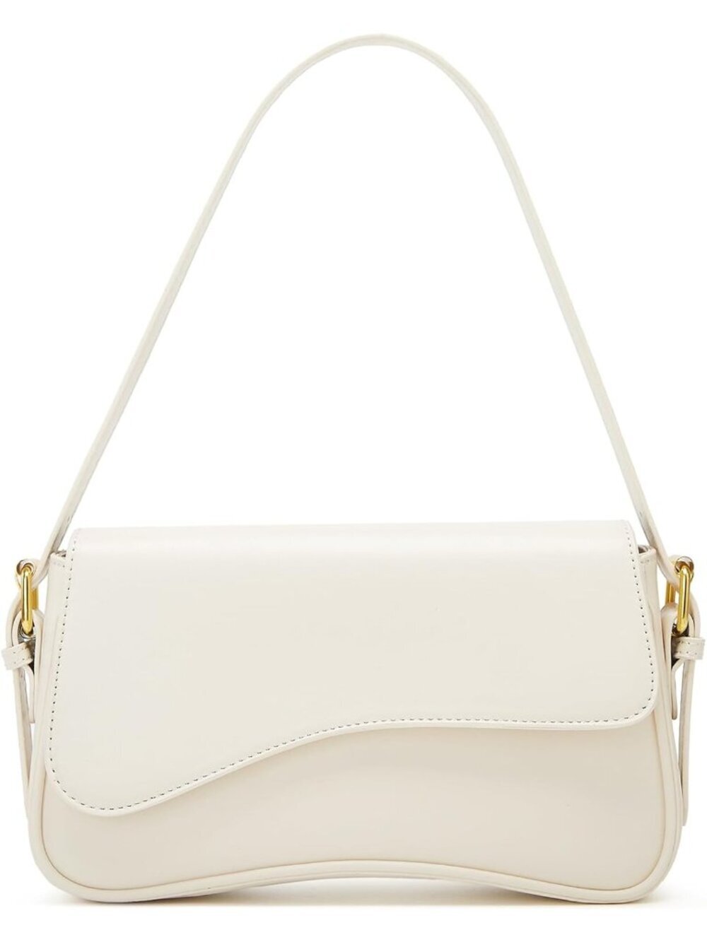 Women Cream White Crossbody Shoulder Bag Y2K PU Leather Daily Travel - Picture 1 of 6